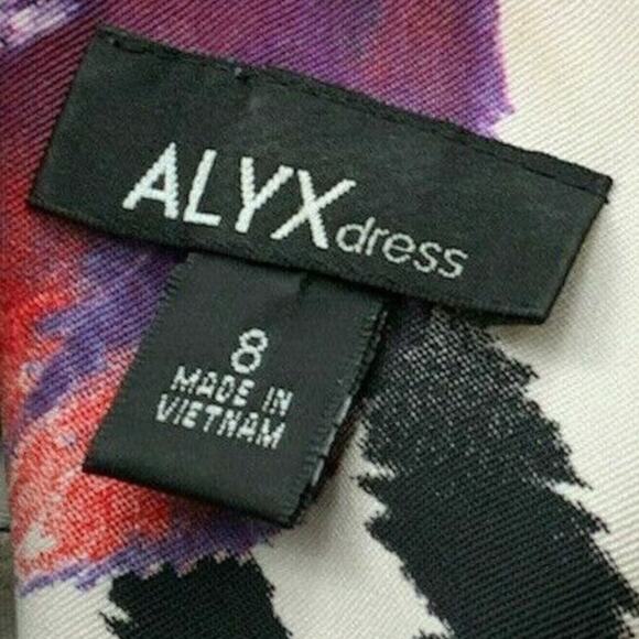 Alyx Dress Size 8 Women's Fitted Sheath Floral Striped Sleeveless Square Neck - Picture 8 of 9